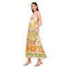 2026 new European and American sexy suspender graffiti cotton and linen printing big pendulum dress women