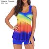 2Pcs/Set Backless Swimsuit Sexy Plus Size Rainbow Print Tankini Set Beach