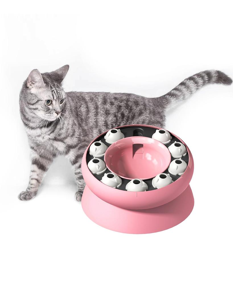 CozyOasis Cat Educational Toy, Food Treats, Solitaire Play, Popular Cat Toy, Pet Feeding, IQ Boost, Smell Training, Exercise Relief (Pink)