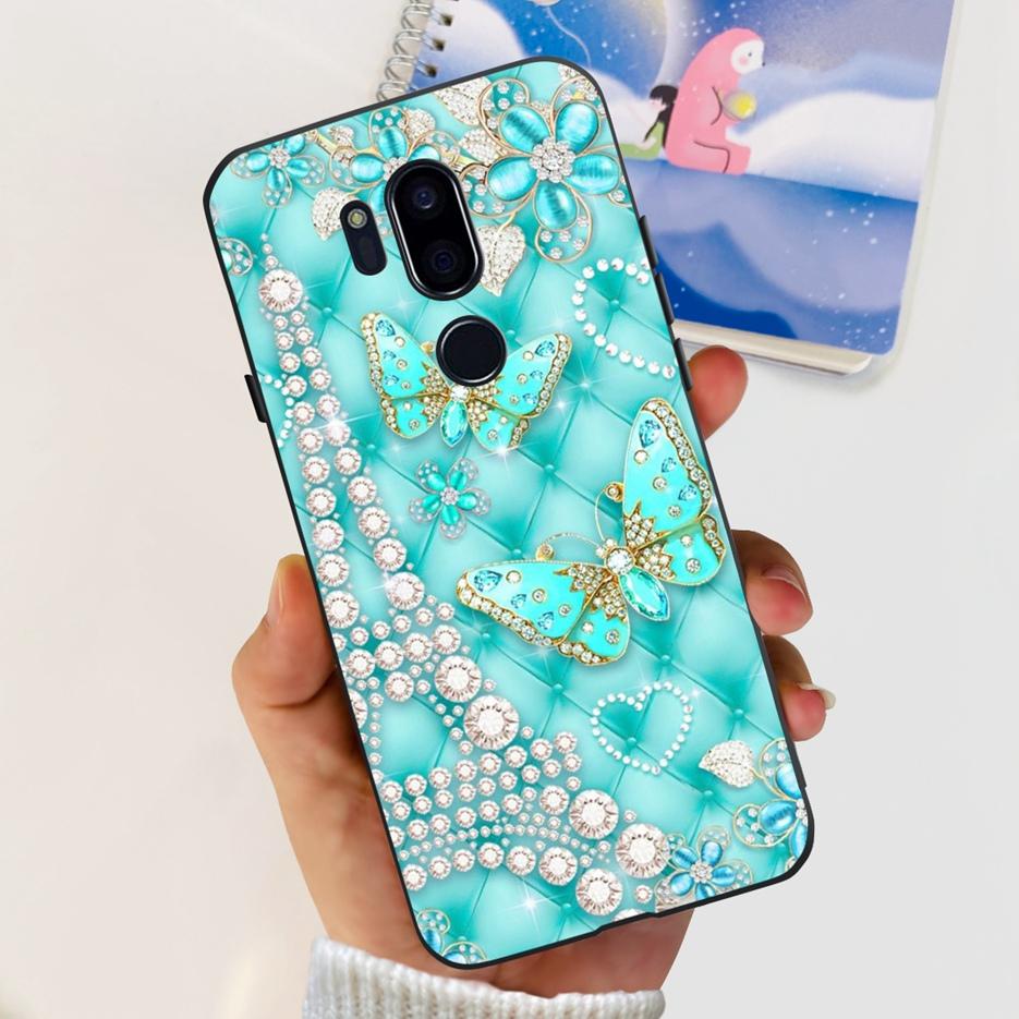 Para LG G7 thinQ Funda G710EM LM-G710 G710 Cubierta Pintada de Lujo Fundas de Teléfono de Silicona Suave Para LG G7 ThinQ Cubiertas Traseras 6.1'' Parachoques