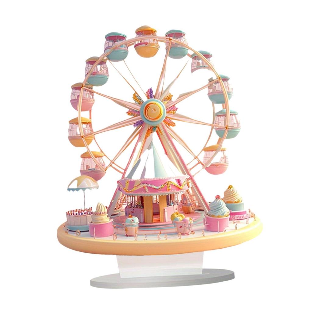 Wheel Ornament Decor Romantic Table Centerpiece 2D Display Board with Base for Festive