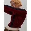 Sand Sound Boat Neck Crop Zipup Cardigan Red