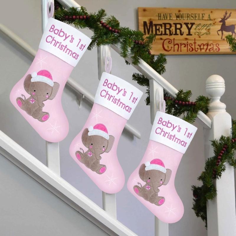 Christmas Tree Ornament Elephant Christmas Stockings Gift Bag Christmas Hanging Socks For Fireplaces Door Decoration