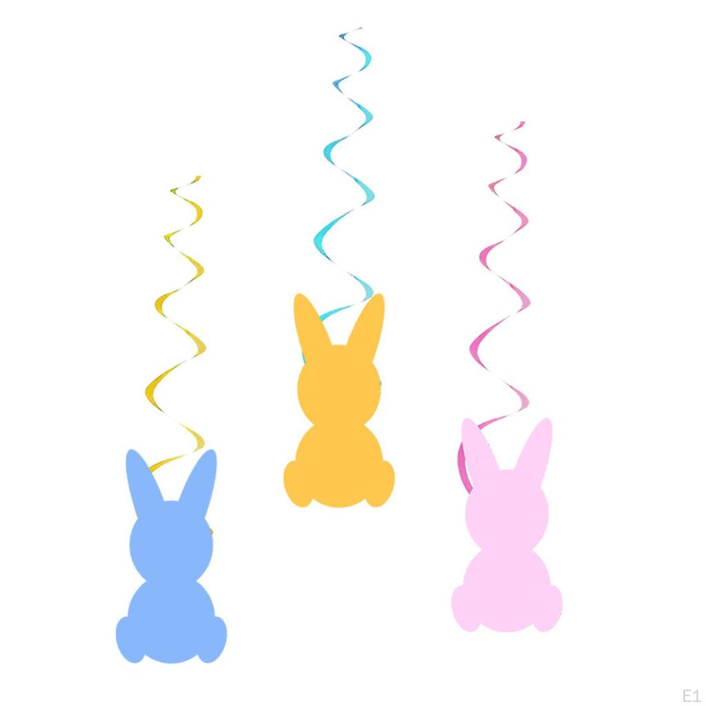 6pcs Easter Hanging Swirl Decorations Cute Party Decor for Kids Office Indoor Supplies
