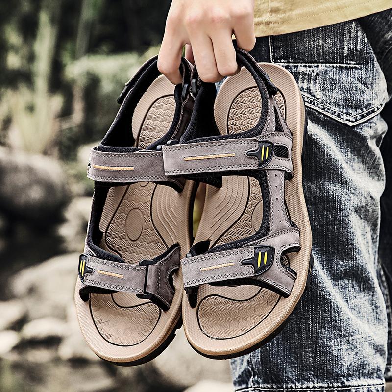 38-48 Mens Large Size Genuine Leather Men Sandals Summer Men Beach Sandals Outdoor Sandals For Men