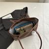 Retro Womens Oversized Tote Bag With Stitching Details And Internal Pouch For Commuting