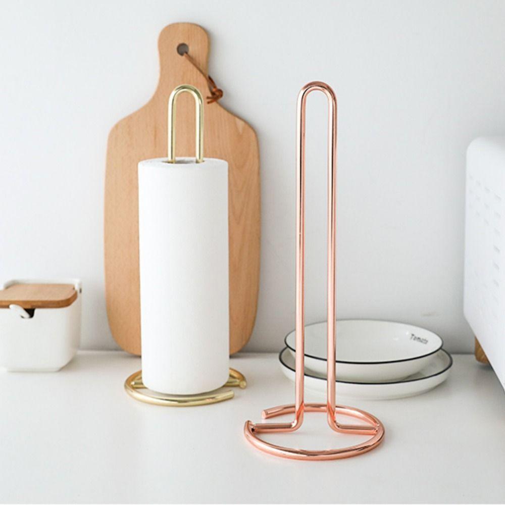 Vertical Roll Paper Towel Holder Iron Paper Towel Stand Vertical Napkins Rack  Table Decor