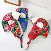 Ethnic Warm Hat Trapper Hat Stylish Floral Caps Warm Hat Ushanka Hat for Outdoor Winter Mask for Skiing Camping Hiking