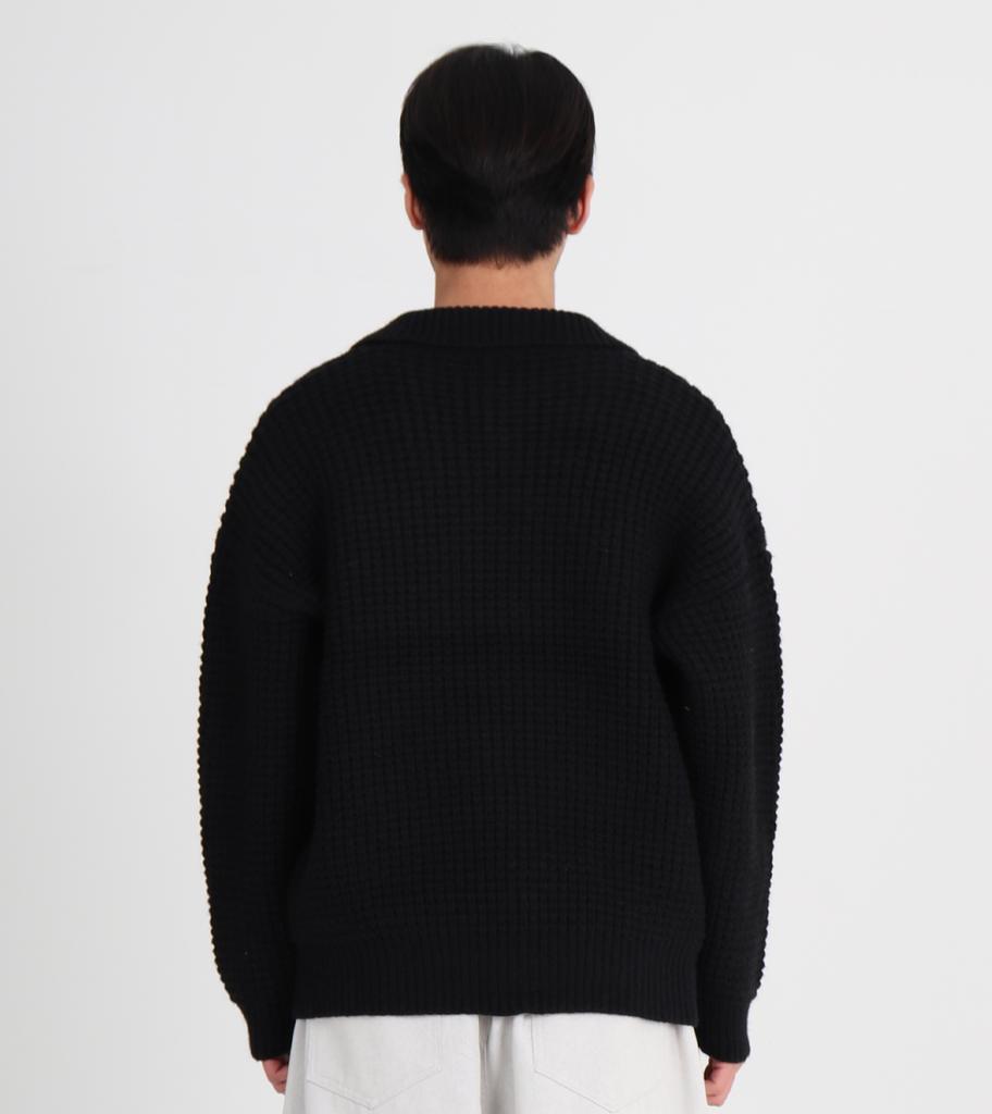 Beoteunseoul Collared Wool Knit (Black)