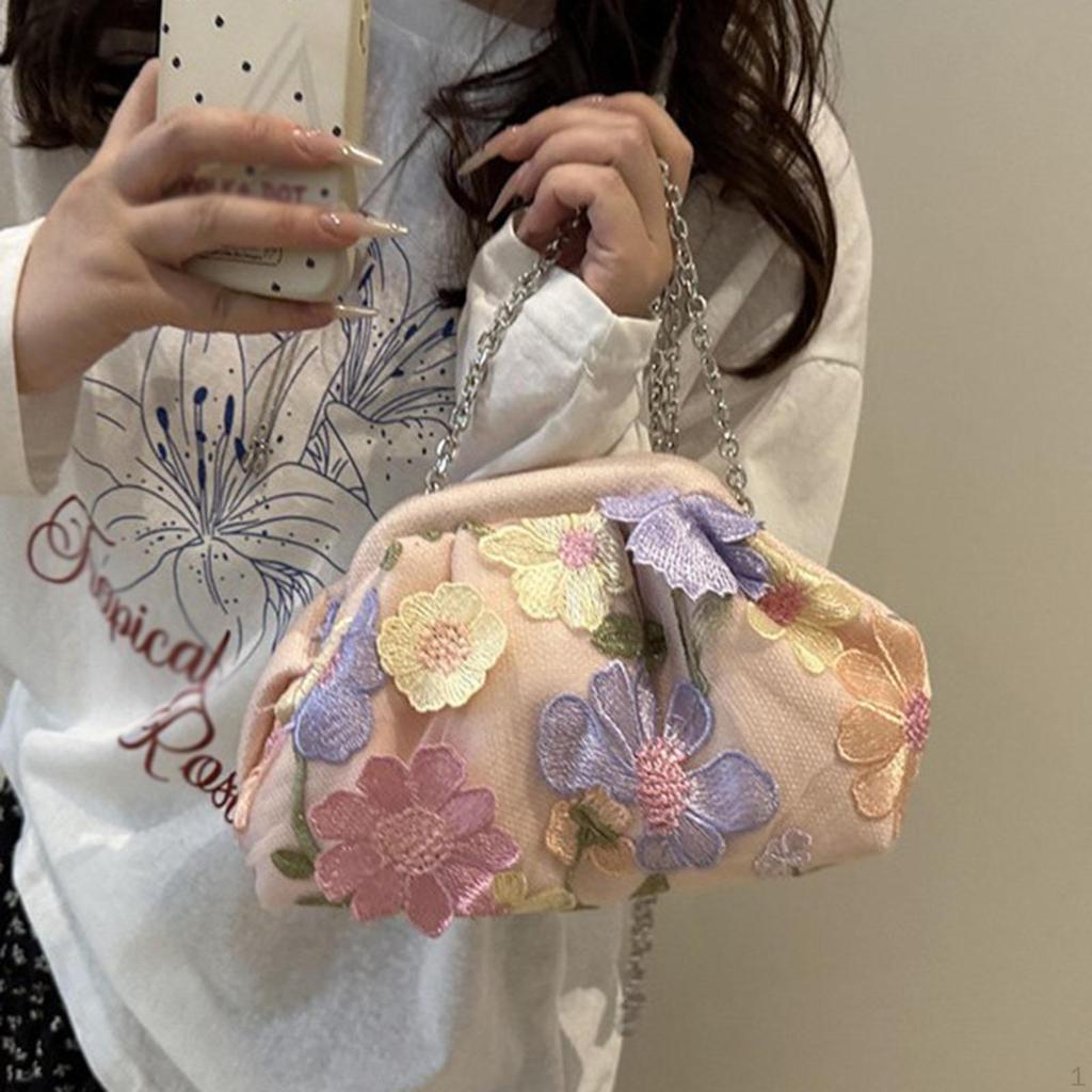 Women's Floral Clutch Elegant Lightweight Crossbody Purse for Engagement Banquet