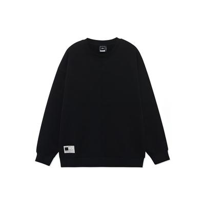 Li Ning Spor Moda Serisi Düz Renk Bol Kesim Bisiklet Yaka Sweatshirt Unisex Sweatshirt Siyah AWDR863-7