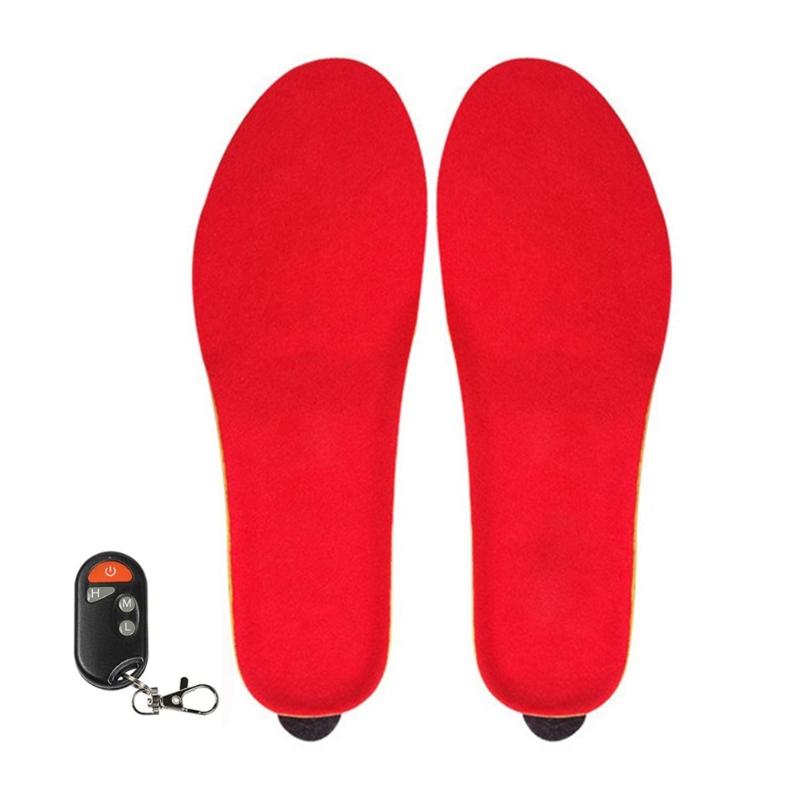 Winter Electric Heated Shoe Pads with Remote Control Rechargeable Foot Warmer Wireless Heated Insoles 3 Heat Settings