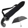 SALUDABLE Pistol Folding Umbrella, Fun Item, Birthday Gift, One-Touch Closure with Shoulder Case (Black Base & Silver Tip)