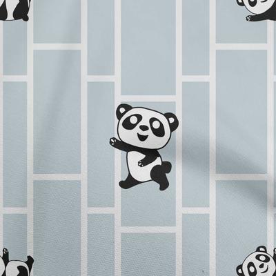 Georgette Viscose Baby Blue Fabric Panda Animal Diy Clothing Quilting Fabric Print Fabric By Yard 42 Inch