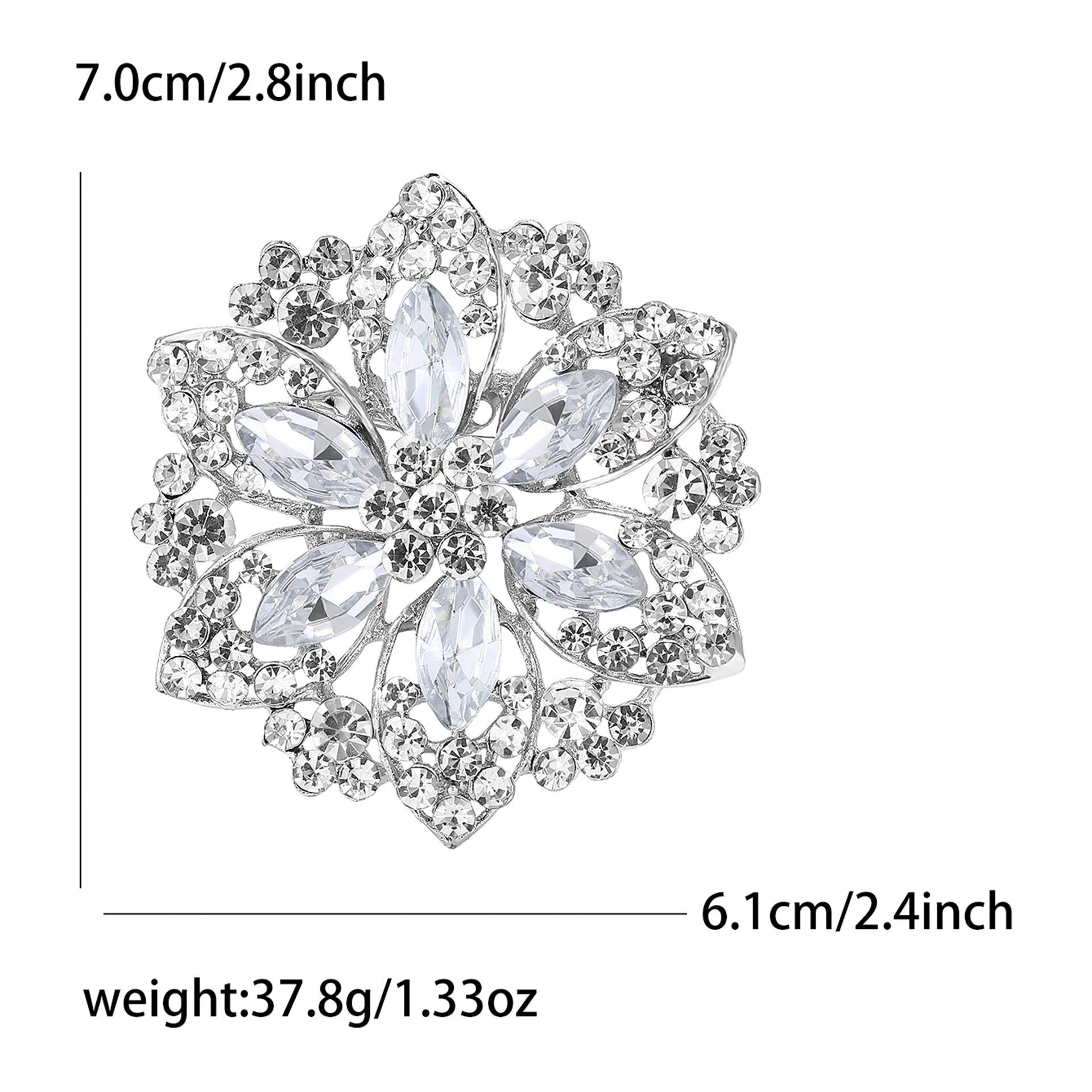 

Универсальная брошь в виде цветка конского глаза из сплава со стразами, изысканная модная женская брошь для кардигана, пальто, корсаж, ювелирное украшение