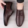 Genuine Leather Men Big Size Shoes Casual Luxury Brand Men Loafers Italian Moccasins Lace Up Men Driving Shoes Chaussure Homme