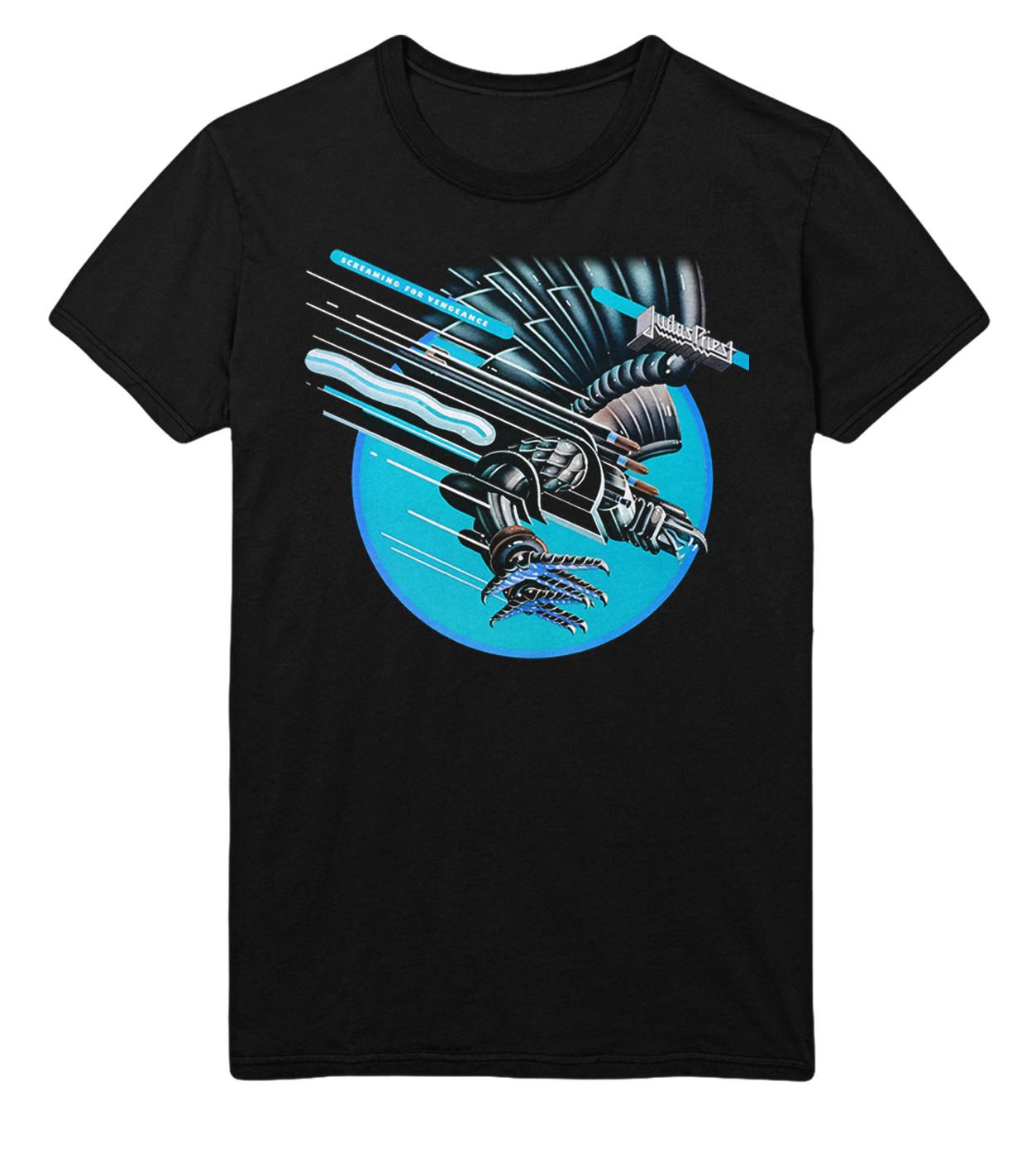 Stakes Judas Priest Neon Screaming Jumbo Print T-Shirt T-Shirt Black New M