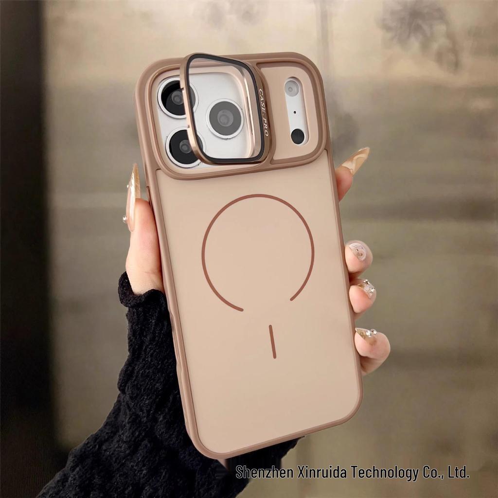 iPhone 17 Pro Max Case with Lens Protector, Stand, Matte Finish, Magnetic, Drop-Proof.