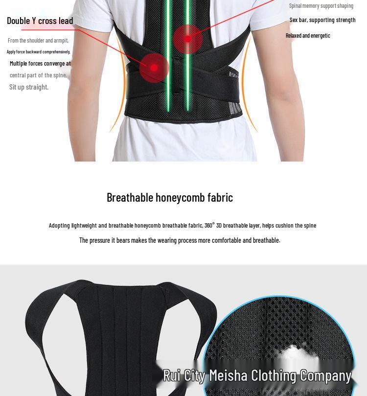 Unisex Spine Posture Corrector Belt with Back Support Plate