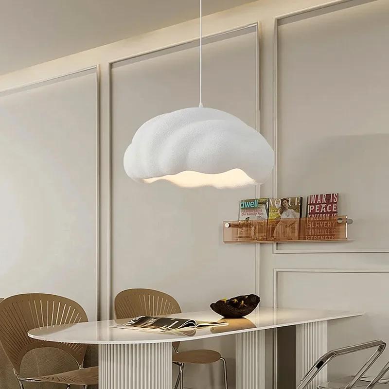 Nordic Cream Style Bar Bedroom Chandelier Fixture Model Room Bar Decorative Lights French Dining Room Wabi Sabi LED Pendant Lamp