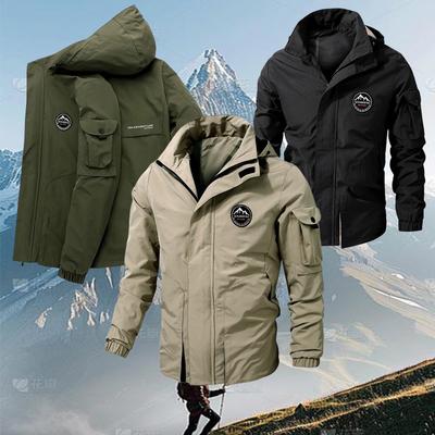 Men Outdoor Jacket New  Hooded Waterproof Casual Jacket Coat Men Tactics Military Jacket Men Plus Size M-8XL