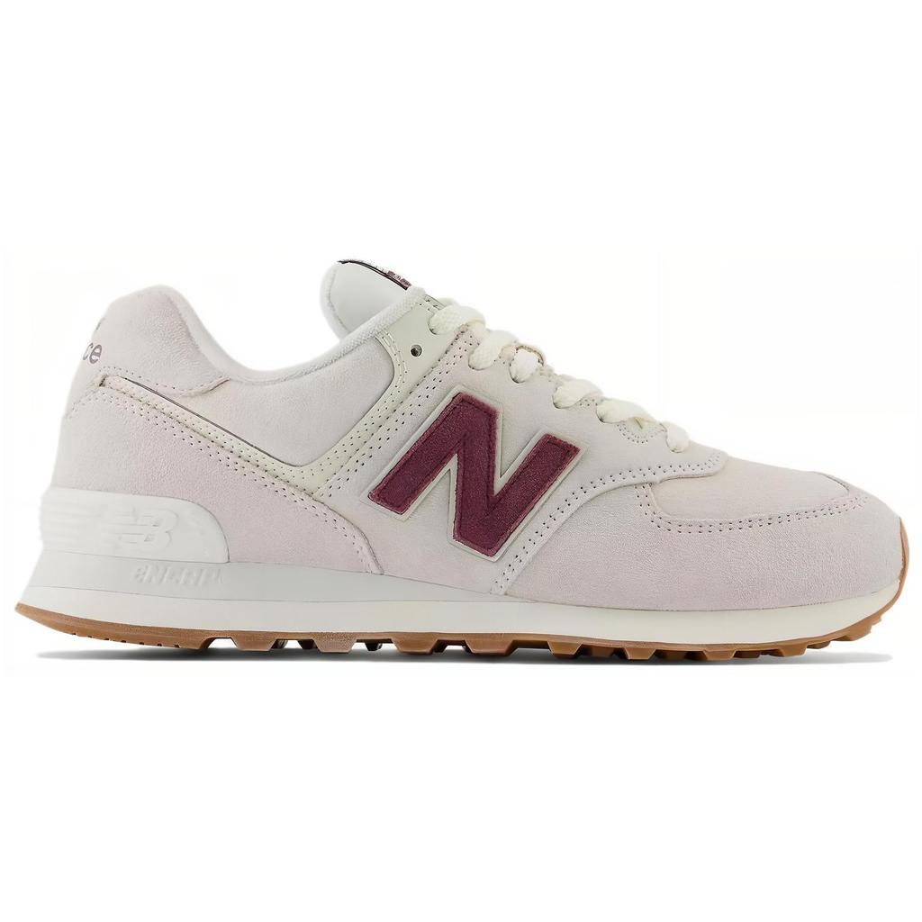New Balance 574 Bone White Burgundy Unisex Sneakers Cream Black U574NOW