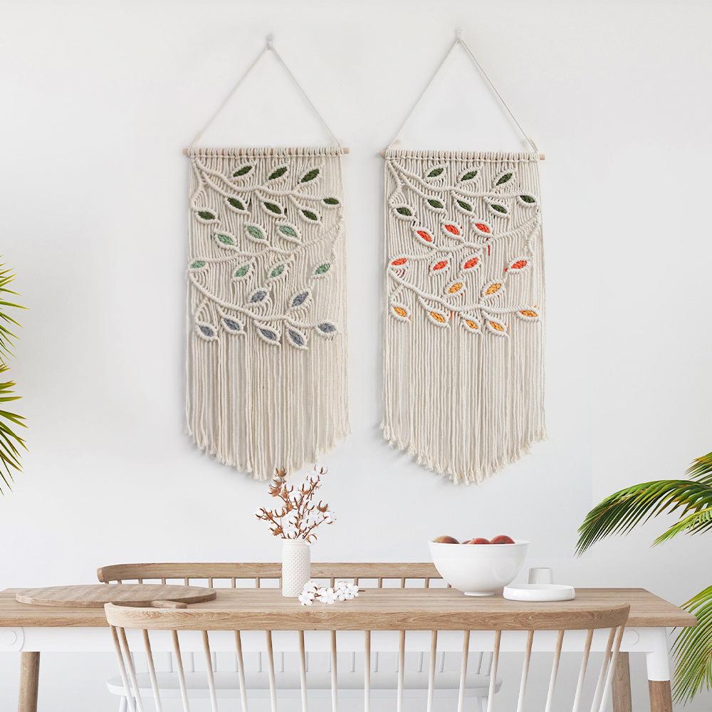 Woven Macrame Tapestry Room Decor Boho Home and Decoration for Bedroom Livingroom Wall Art Aesthetics Decorating Items