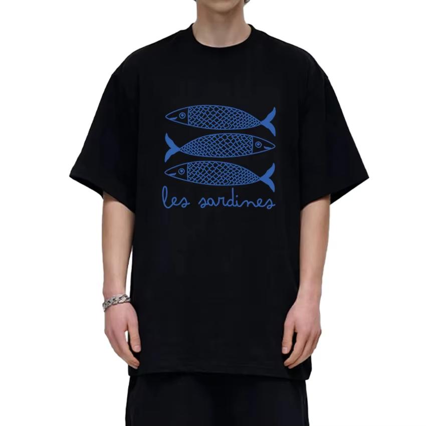 Blue Sardine Fish Graphic Tee XXL