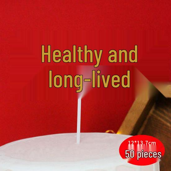 Plum Blossom Branch Longevity God & Goddess Cake Toppers for Birthday Celebration