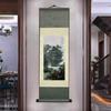 AtfArt Asian Wall Decor - Beautiful Silk Scroll Painting of Waterfall River Landscape - Mountain Spring Autumn Color Oriental Decor Chinese Art Wall