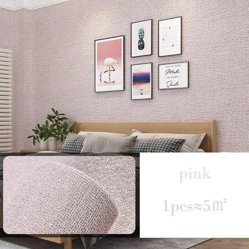 3D DIY Renovation Wall Stickers Thicken Waterproof Mildew Proof Self-adhesive Insulation Wallpaper Linen Plain Color Stickers
