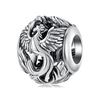 BAMOER 925 Silber Phönix Fliegender Drache Charm Passend für Armband, Retro Runde Hohlperlen DIY Schmuckzubehör
