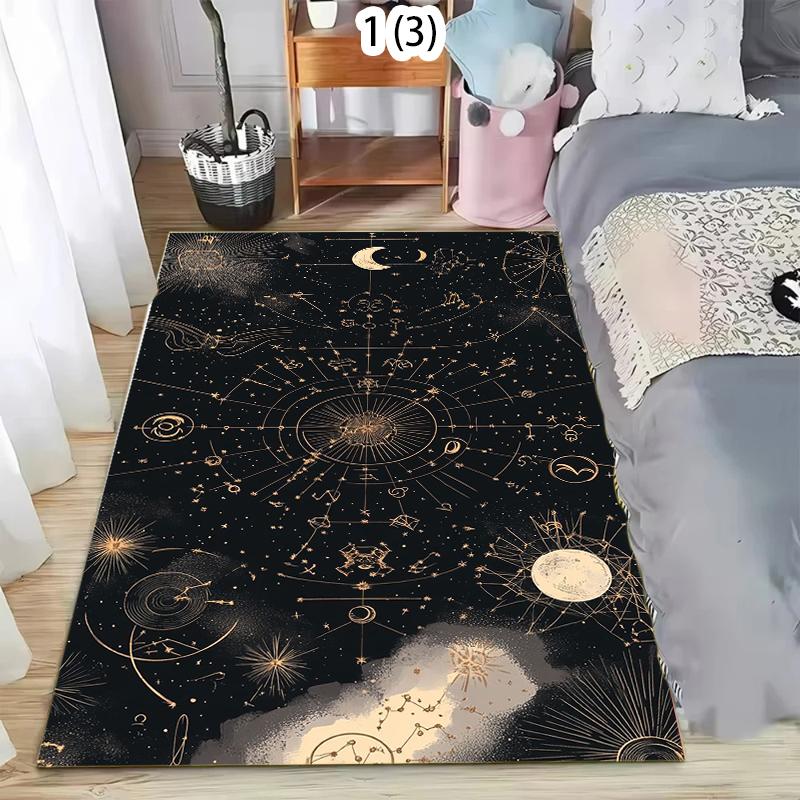 Vintage Space Planet Area Rug Carpet Altar for Living Room Gothic Decor Sofa Table Area Rug Bathroom Doormat Anti-slip Floor Mat