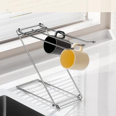 Égouttoir à chiffons pliable en acier inoxydable HeMu, support de rangement multifonctionnel pour pinceaux et gobelets, idéal pour la cuisine.