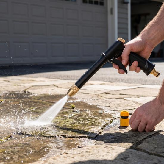Garden Hose Nozzle with Foam Cannon, Quick Connectors, Heavy Duty Car Wash Nozzle, High Pressure Hose Nozzle for Washing Car Watering Plants Cleaning