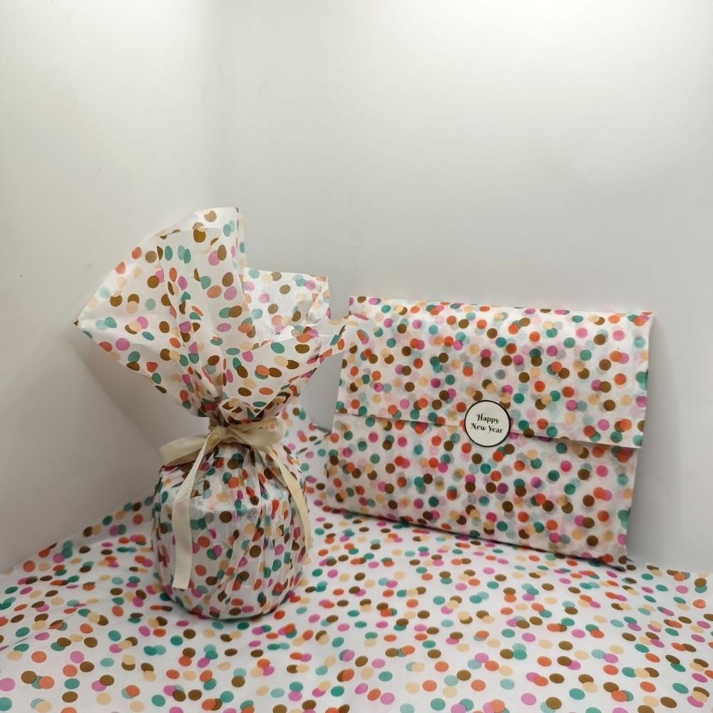 20Pcs Four-Color Christmas Wrapping Paper Polka Dot Pattern Gift Wrapping Paper Wedding