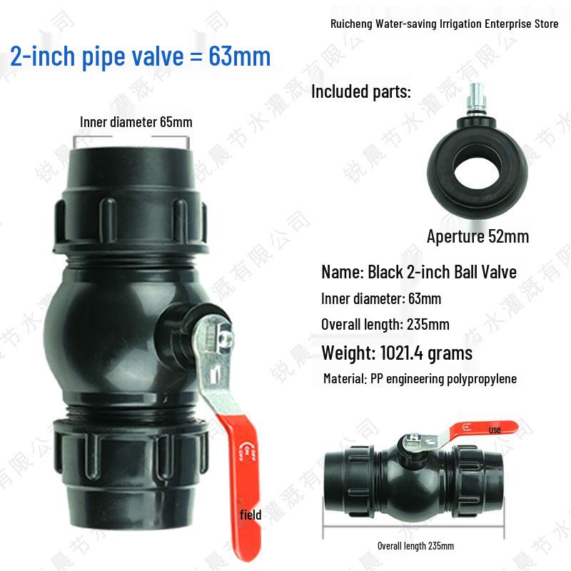 Quick Connect Ball Valve & Coupling Set for PE Water Pipes (1/2", 3/4", 1")
