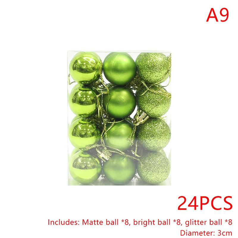 24Pcs 3Cm Christmas Ball Ornaments Xmas Tree Balls Christmas Tree Hanging Pendant Festive Party Supplies Christmas Decor