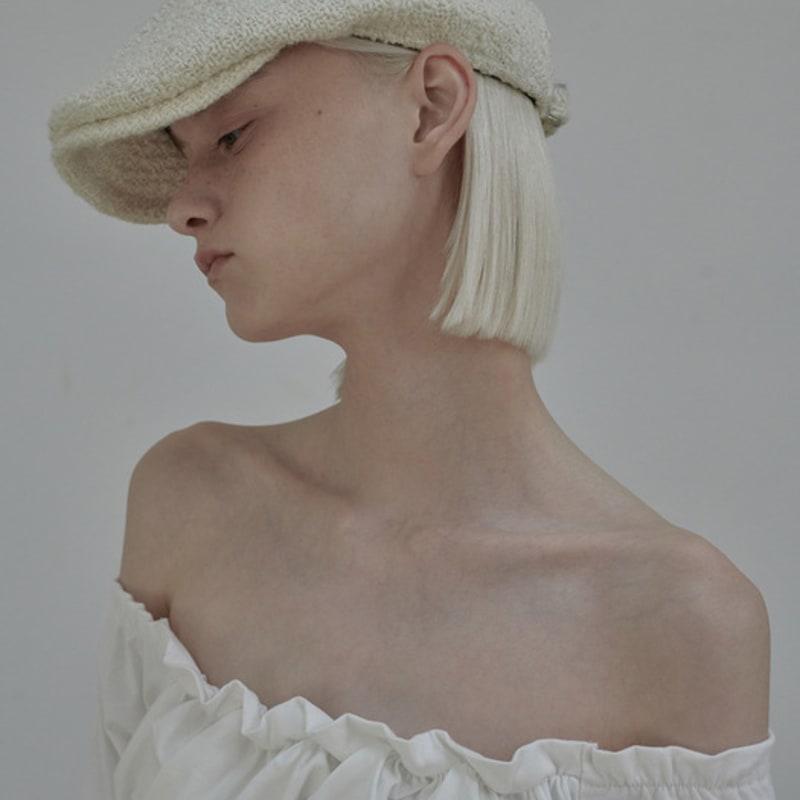 MAUSOLEUM Tweed hunting cap-Navy,Ivory