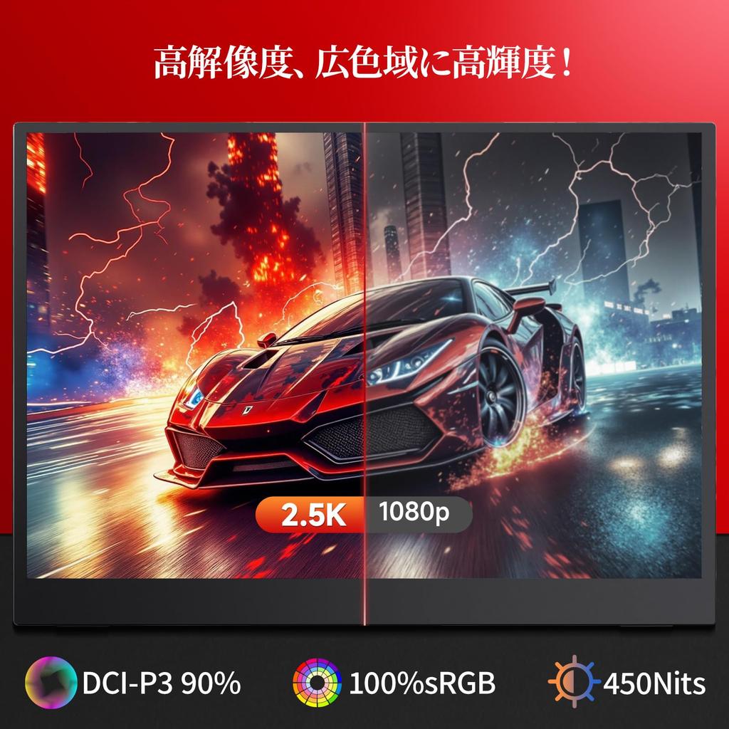 kksmart Mobile 2K 450nit High Lightweight Adjustable Image Screen Glossy IPS Storage Case QHD Compatible with Monitor, 14.2-inch, (25201680)