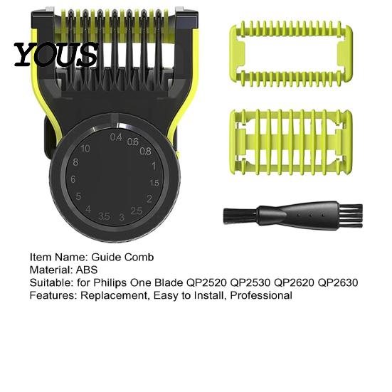 Einfach zu installierender Führungskamm 14 Längen verstellbar für Philips One Blade QP2520 QP2530 QP2620 Barttrimmer-Kämme QP2630 Elektrischer Rasierer Aufsatz