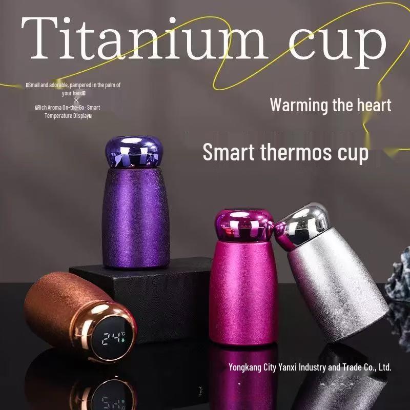 Shangqi Temperature Display Mushroom Mini Titanium Thermos