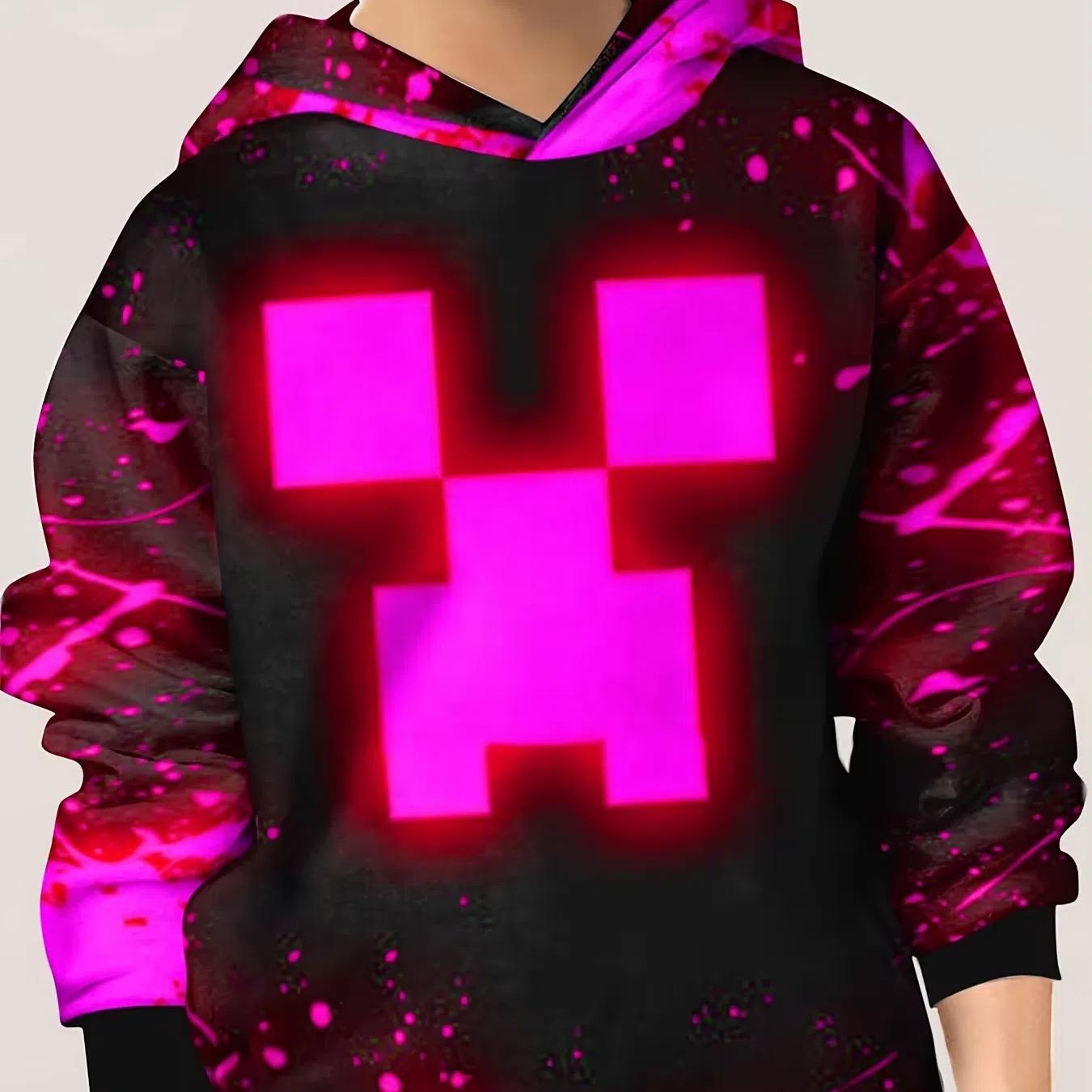 

Дитяча толстовка унісекс з принтом із сяючим обличчям Повсякденний топ з капюшоном і довгими рукавами Верхній одяг для дівчаток і хлопчиків на весну-осінь 110