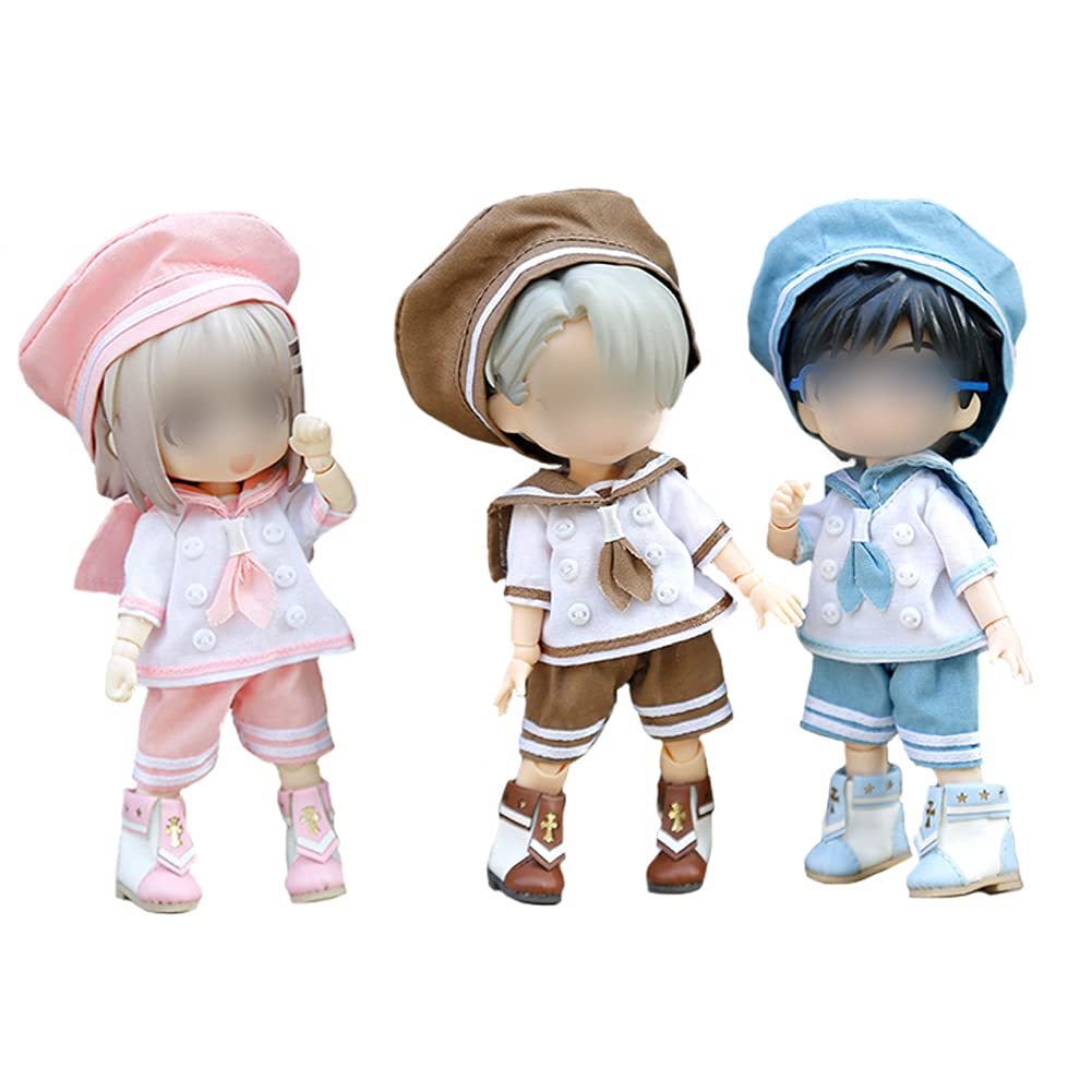 HIGHAWK Obitsu 11 clothes OB11 Obitsu doll 11cm body costume sailor uniform uniform 12 minutes bid P9 doll navy Obitsu body 3 piece set (duck blue)