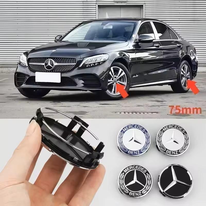 SRGK3 75mm 4pcs car wheel hub center cover replacement badge suitable for Mercedes Benz W203 W205 W204 W221 W222 W220 W212 W211 W210 W