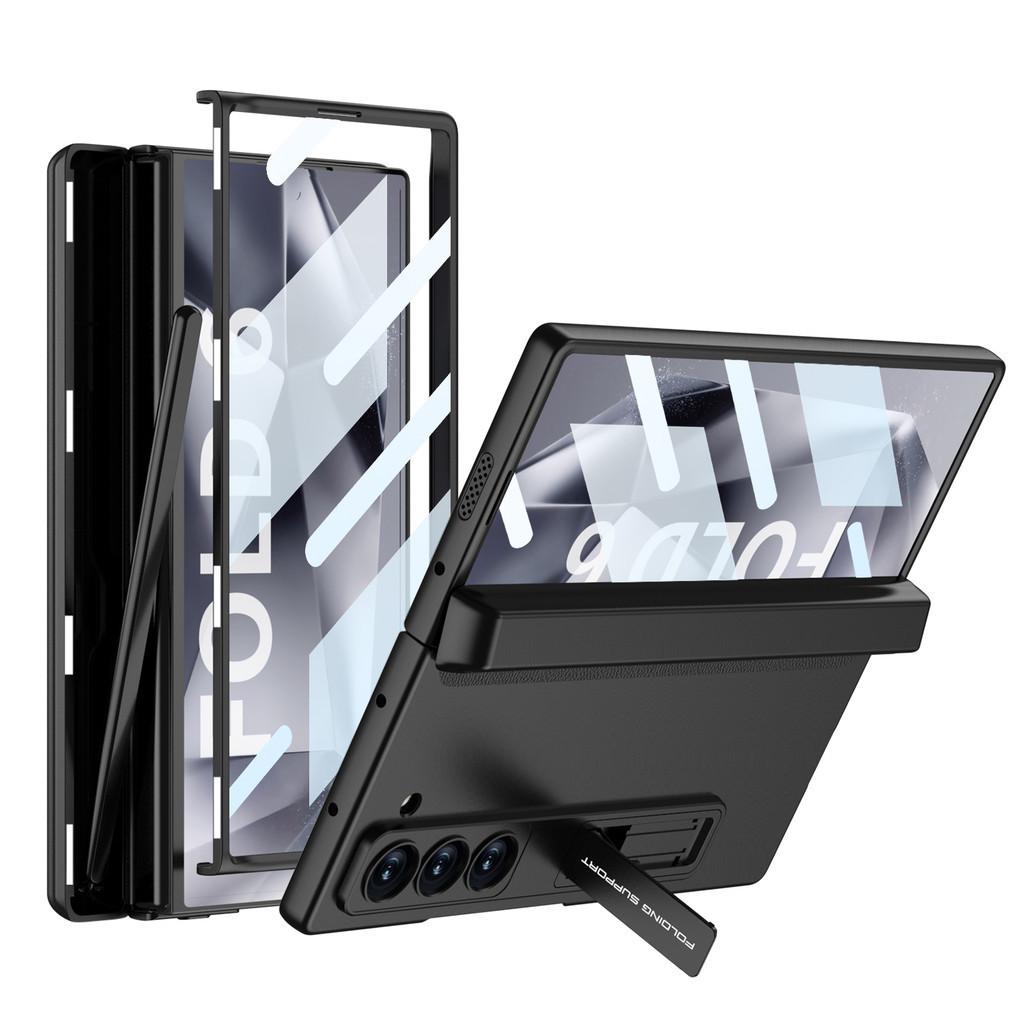 Ständer Hartplastik Magnethülle für Samsung Galaxy Z Fold 6 Z Fold 6 5G Magnetische Adsorption Scharnierschutz Telefonabdeckung Ständerhalter