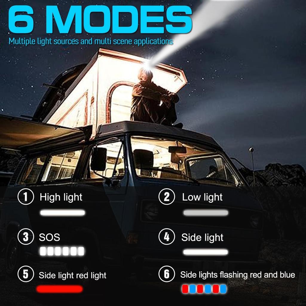 Mini Keychain Flashlight with Hat Clip 6 Modes Rechargeable LED Flashlights Waterproof Torch Compact Pocket Work Light