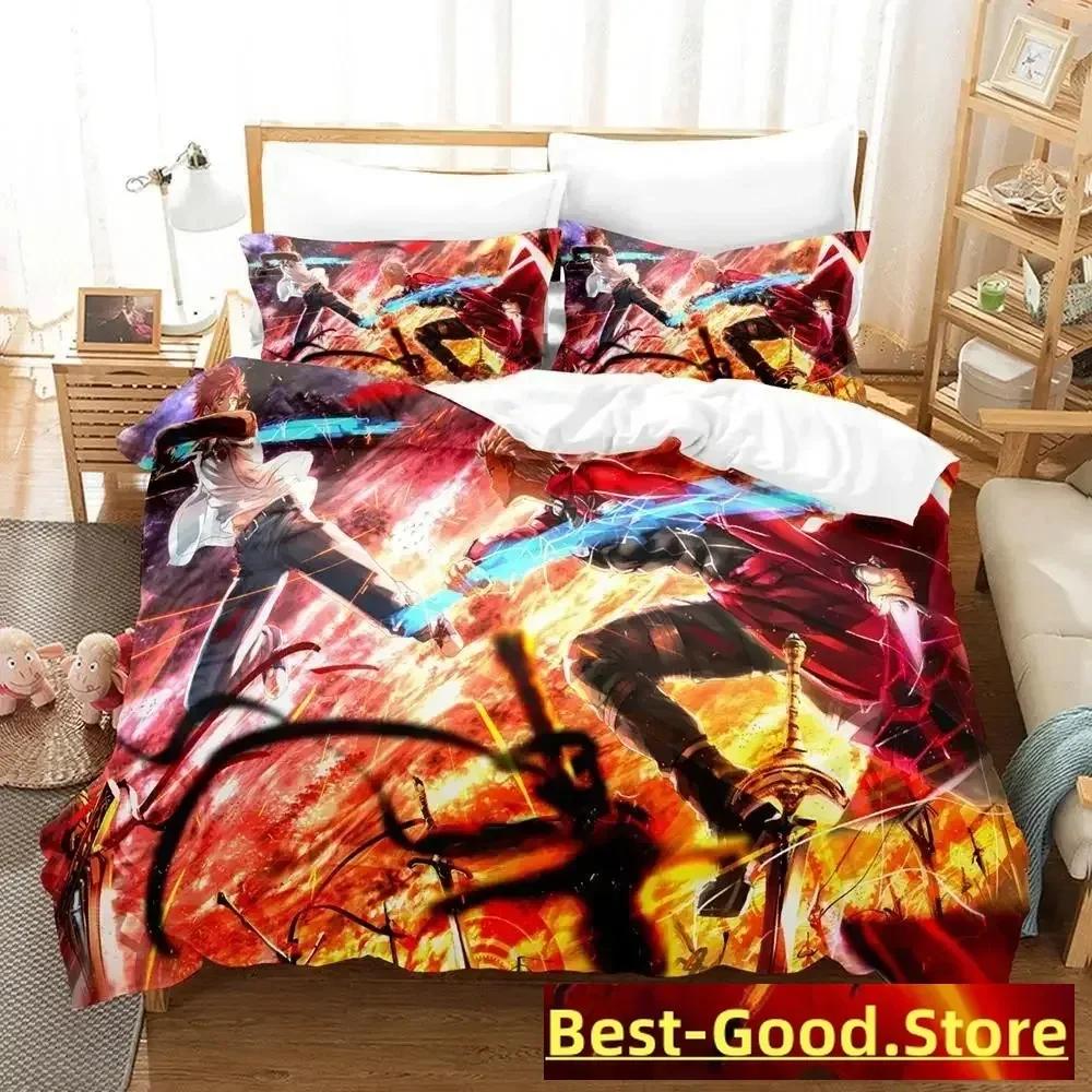 3D Print Anime FateStay Night Unlimited Blade Works Bed Set Duvet Cover Pillowcase Bedding Set Bed Linen Sheet Quilt Cover Full
