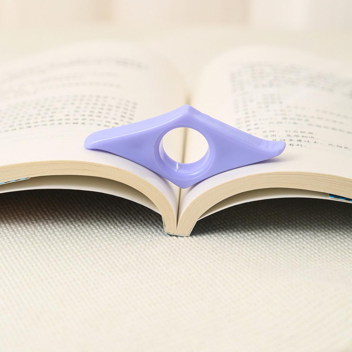 

Transparent Acrylic Thumb Book Holder and Press-on Bookmark 8.5x2x3.5cm фіолетовий