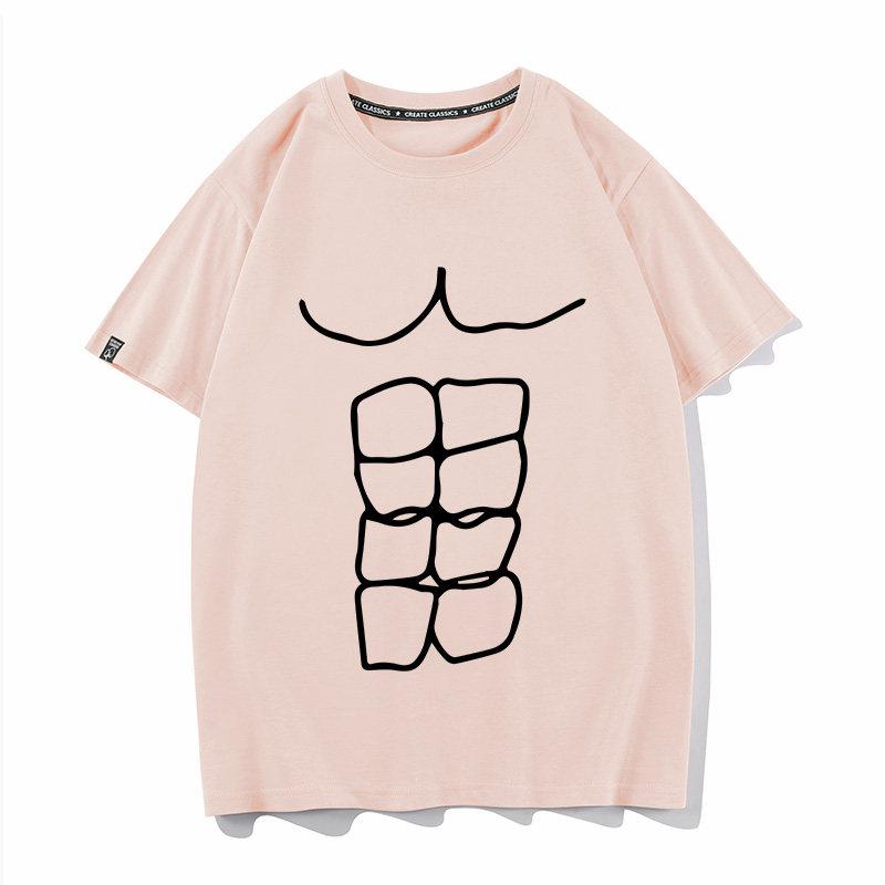 Eight Pack Abs Short Sleeved Tshirt Fun And Funny Clothes Fitness Muscle Pure Cotton Spoof Unisexs And Unisexs Tshirt